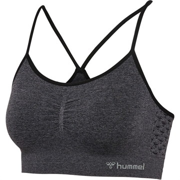 Seamless Scrunch sports BH CI fra Hummel i sort melange